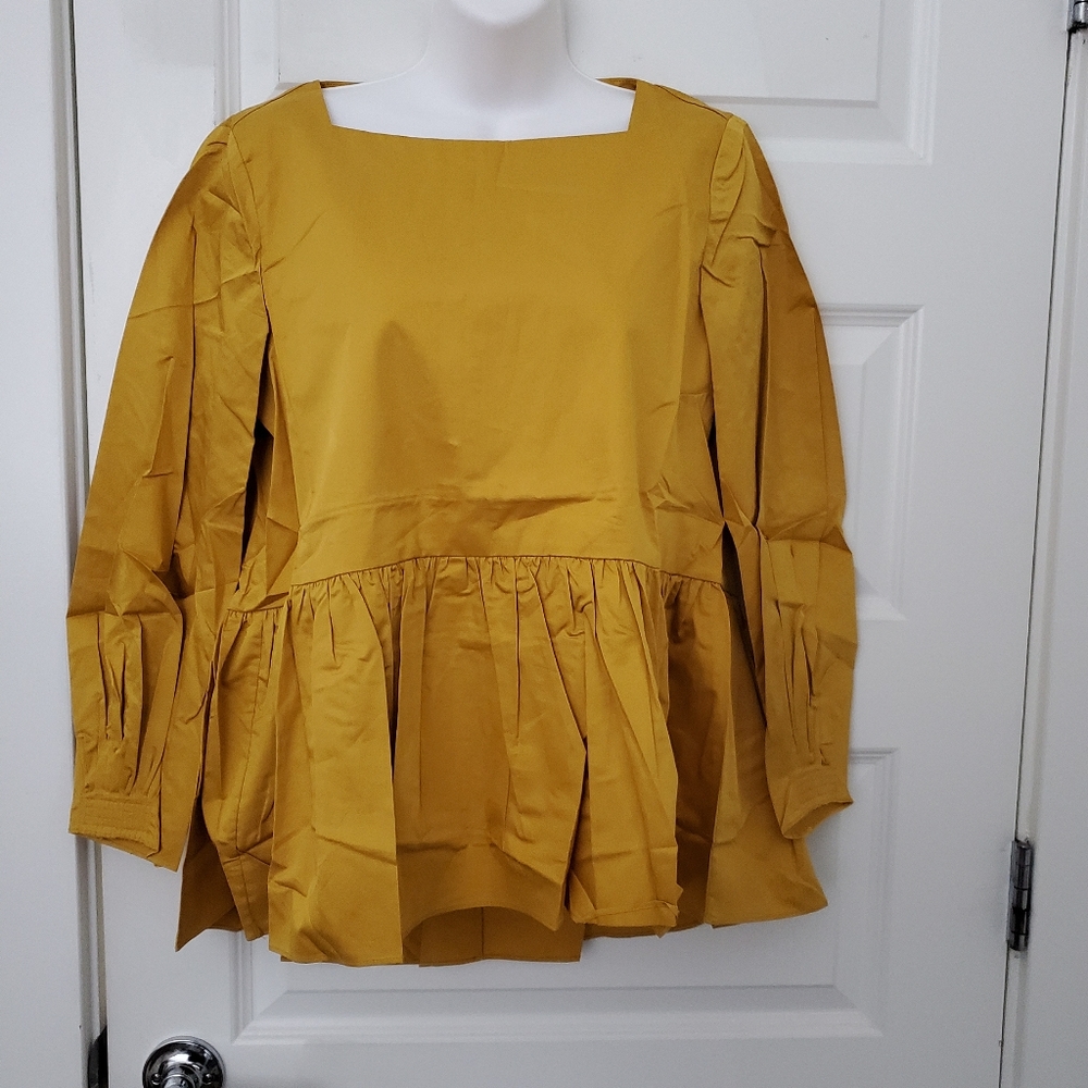 Tıbı Striped Sculpted Neck Peplum Tops Size 2 /S .NWOT.